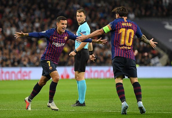 Barcelona superstars - Lionel Messi and Philippe Coutinho