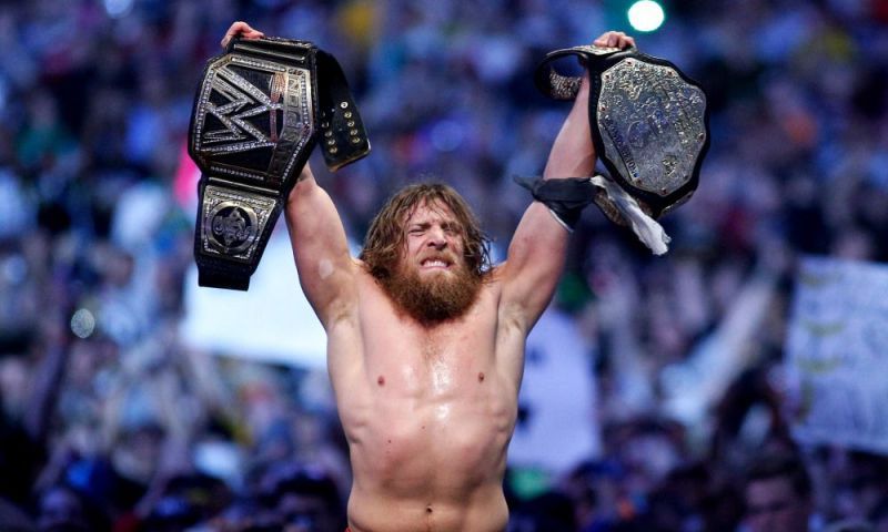 Bryan after winning the titles at Wrestlemania 30