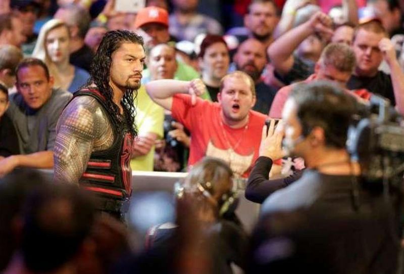 Reigns makes his way to the ring on RAW