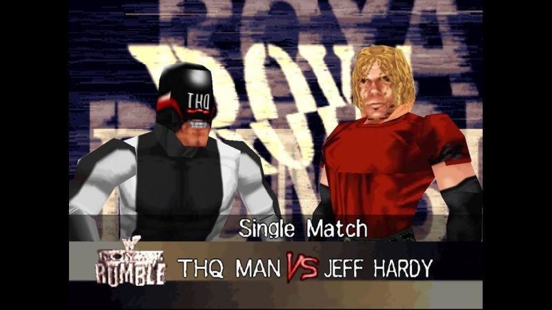 A very blocky Jeff Hardy prepares to take on the forgotten 'THQ Man'