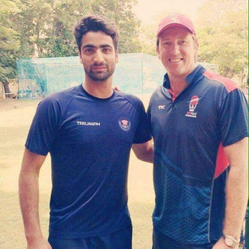 Umer Nazir with one of the all-time fast bowling greats- Glenn McGrath