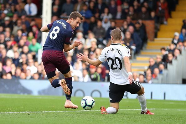 Aaron Ramsey scores an incredible back-flip goal against Fulham