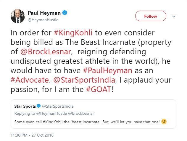 Paul Heyman applauds Star Sports! And we're loving it