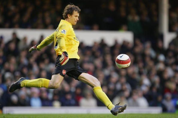 Jens Lehman of Arsenal in action during the Barclays Premiership match between Everton and Arsenal at Goodison Park on March 18, 2007