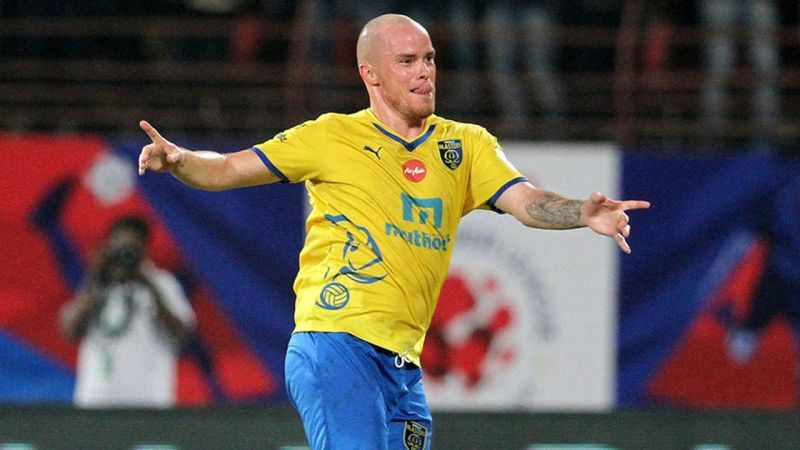 Iain Hume in Kerala Blasters Jersey