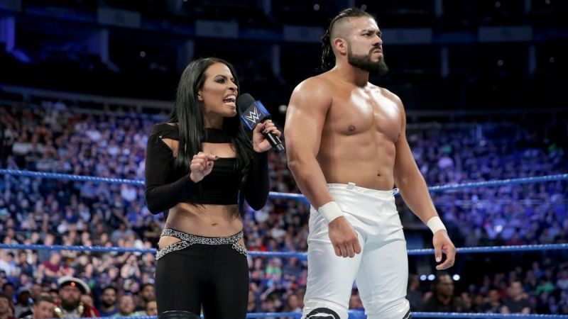 Andrade 'Cien' Almas performs on the blue brand