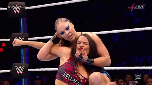 Ronda Rousey treated Nikki Bella as her playthingÂ early on in the match