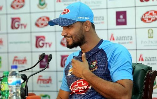 Mashrafe Mortaza is talking to the media in the pre-series conference at Mirpur