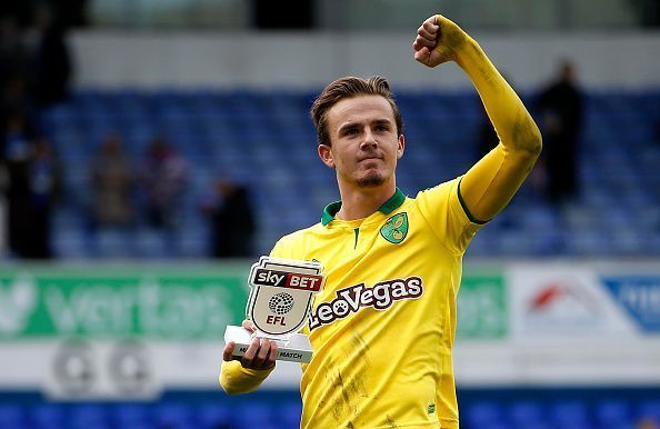 Maddison with his Man of the Match award after an excellent display against Ipswich Town last season