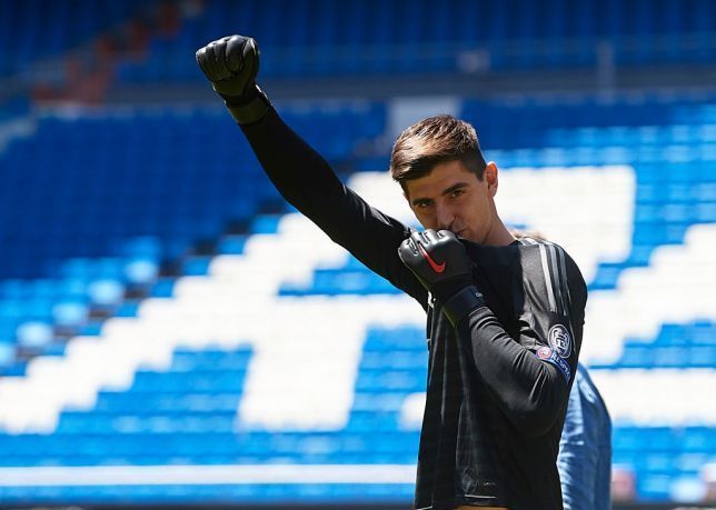 Courtois during his Real Madrid presentation