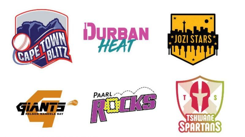 The six teams competing in the Mzansi Super League in South Africa