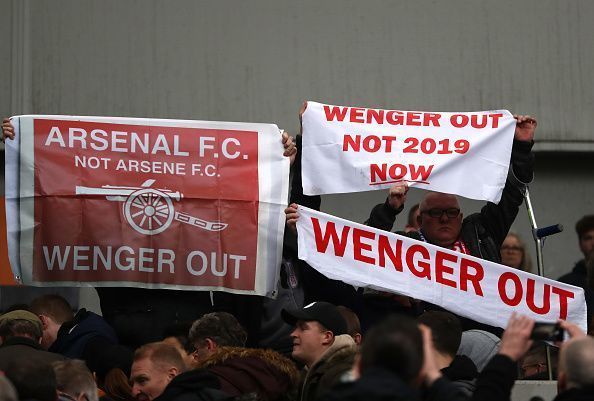 Fan protests was a frequent scene at Arsenal