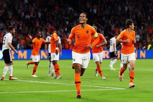 Virgil van Dijk opened the scoring for the Dutch with a header from close range