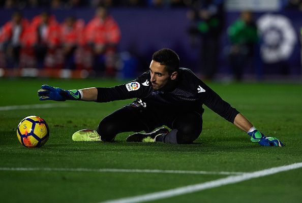 Levante goalkeeper Oier OlazÃ¡bal