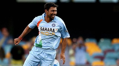 Praveen kumar celebrating his wicket during his first outing in the Aussies'08