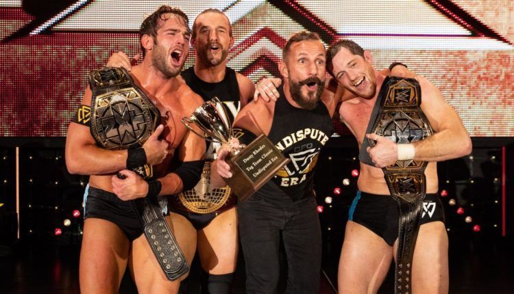 Roderick Strong (left), Adam Cole (middle left), Bobby Fish (middle right), Kyle O&#039;Reilly (right)