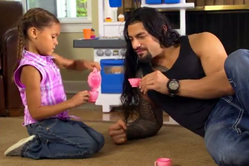 Roman Reigns enjoys tea with his daughter