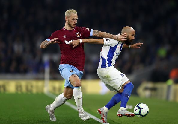 Marko Arnautović in action against Brighton & Hove Albion