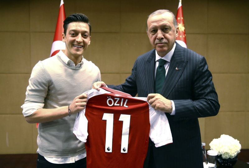 Mesut &Atilde;zil with Turkish president, Recep Tayyip Erdogan