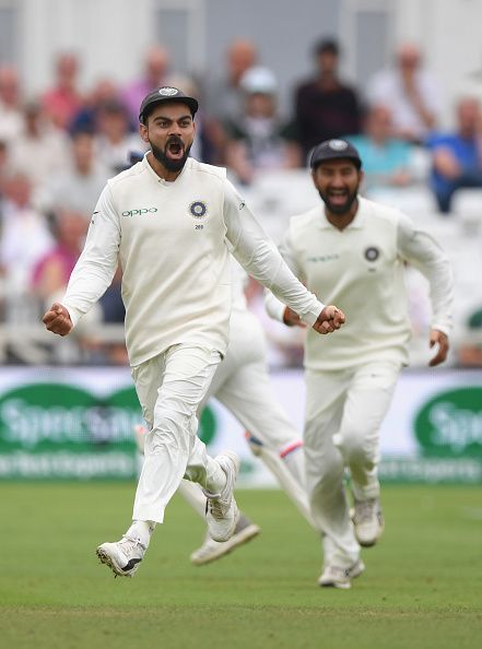 Virat Kohli celebrating a wicket