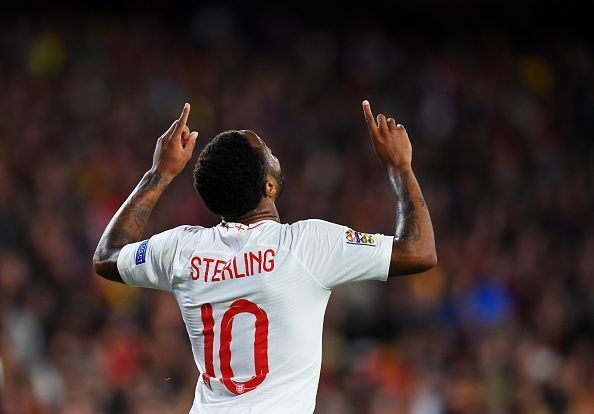 Raheem Sterling scored his first goal for England in three years