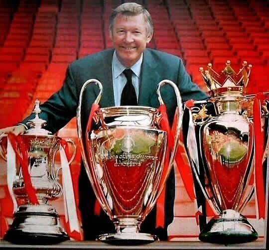 Sir Alex Ferguson won the treble in 1999