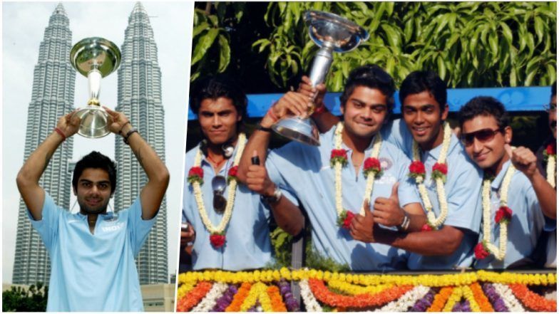 Virat Kohli with the ICC U-19 Cricket World Cup 2008 trophy