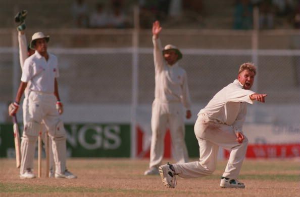 Warne during the Karachi Test in 1994