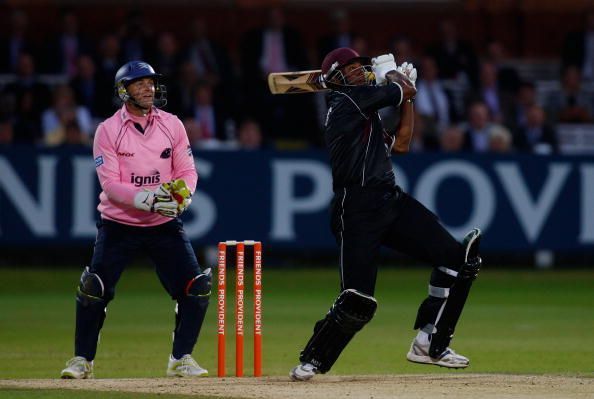 Gilchrist in action during his career at Middlesex