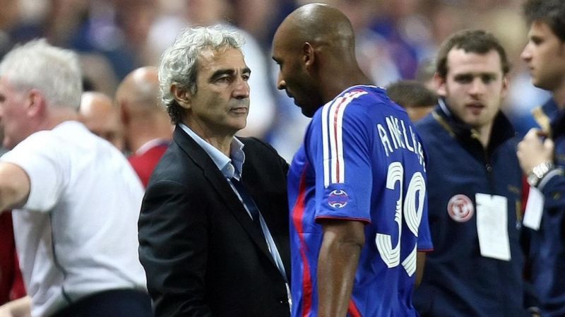 Nicolas Anelka and Raymond Domenech