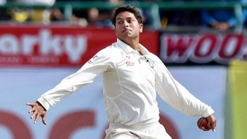 Kuldeep Yadav triggered a middle-order collapse in the Windies first innings