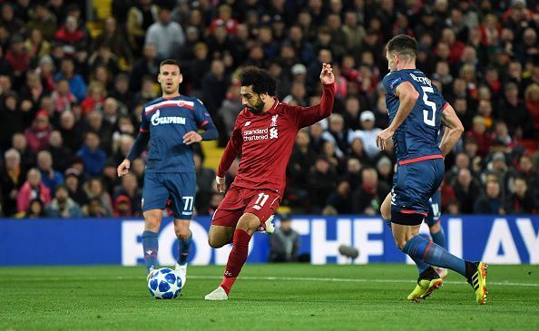 Salah scored 2 goals against Red Star Belgrade in their UCL Fixture