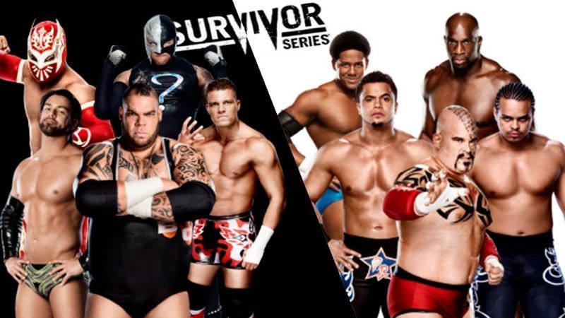 (Traditional Survivor Series Match) &ndash; Brodus Clay, Justin Gabriel, Tyson Kidd, Sin Cara and Rey Mysterio vs Tensai, Primo, Epico, Titus O&rsquo;Neil and Darren Young.