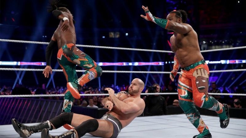 Kofi and Woods double team Cesaro