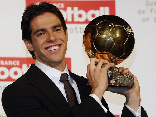 Kaka gives a smile after winning the Ballon d'Or trophy in 2007. (Image: AP)