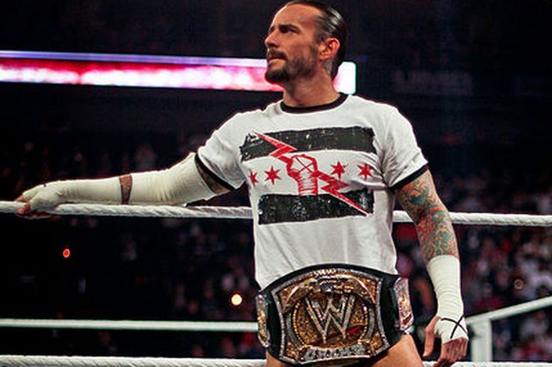 Punk as WWE Champion in 2011.