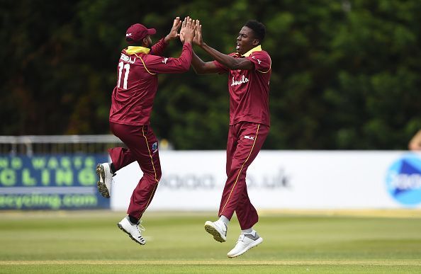West Indian Cricket team players celebrating