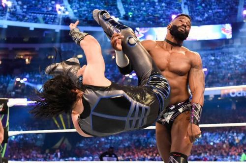 Mustafa Ali in action at WrestleMania this year