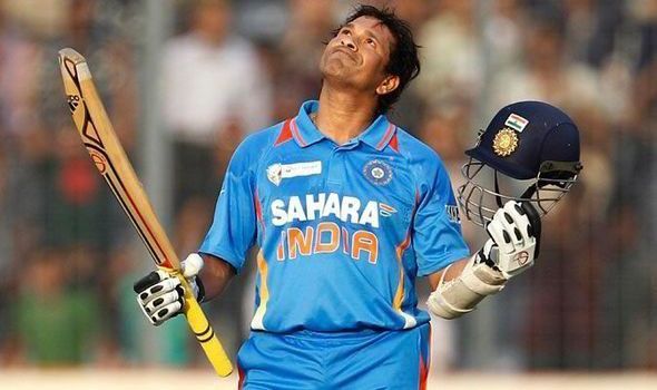 Tendulkar after scoring his 100th International hundred