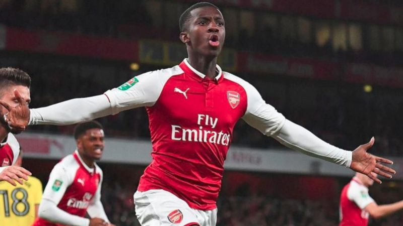 Nketiah enjoyed a stunning debut for Arsenal when he scored two goals against Norwich City