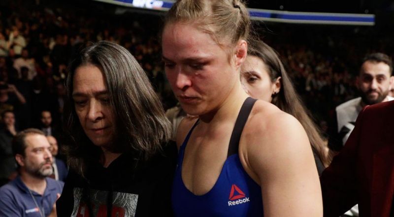 Ronda Rousey and her mother following UFC 207