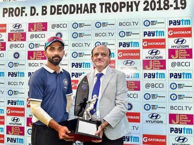 Image result for ajinkya rahane india C deodhar trophy