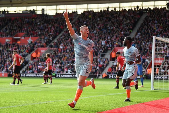 Ross Barkley celebrates his goal