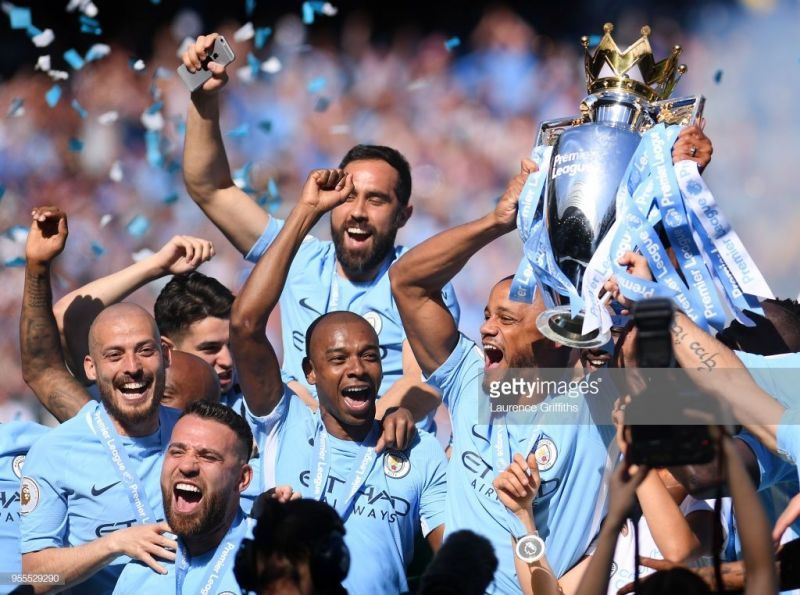 Manchester City winning the English Premier League title last season. (Picture Source: Getty)