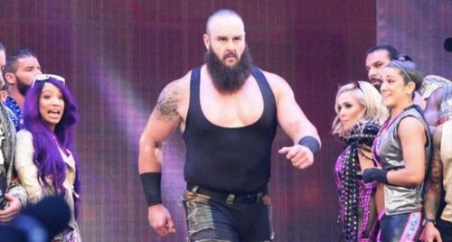 Strowman charges to the ring to confront Acting RAW GM 'Constable' Baron Corbin.