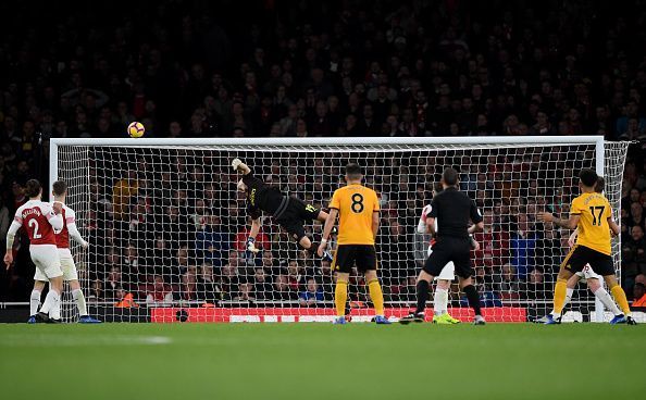 Bernd Leno makes a flying save against