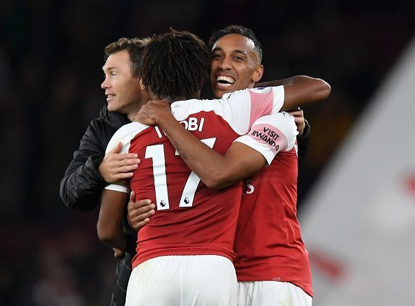 Iwobi and Aubameyang will support Lacazette in the attack.