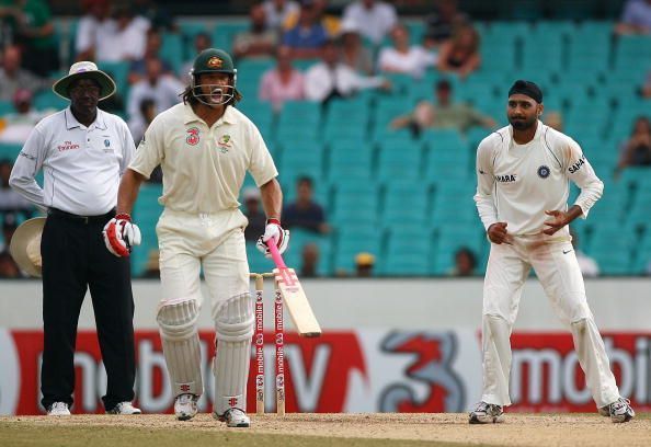 Symonds and Harbhajan during scg test, 2008