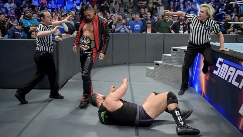 Nakamura took out Rusev before the match could begin