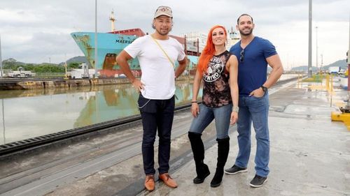 Shinsuke Nakamura (United States Champion), Becky Lynch (SD Live Women's Champ), and Tye Dillinger